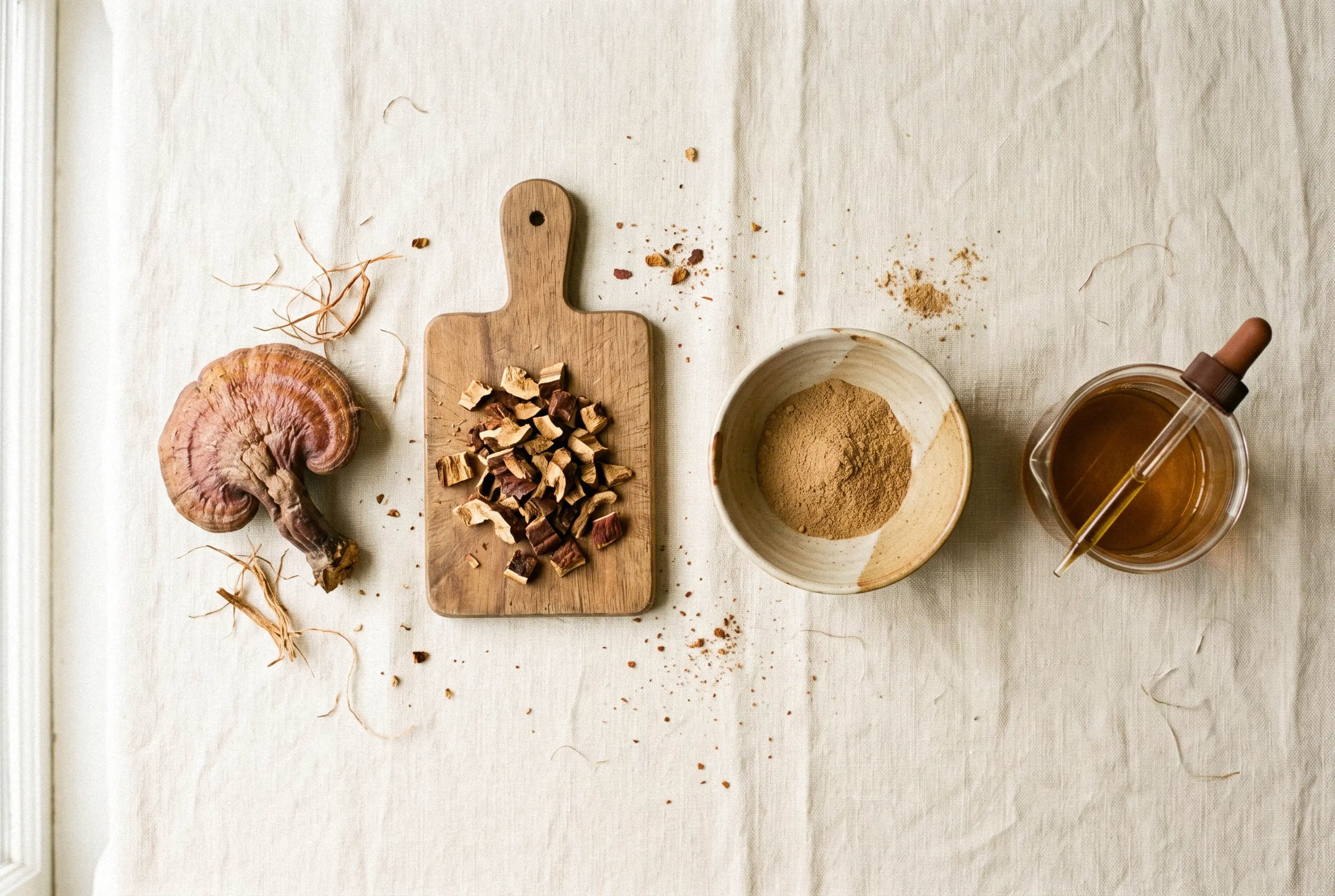 Mushroom extraction process from whole dried reishi to powder liquid extract