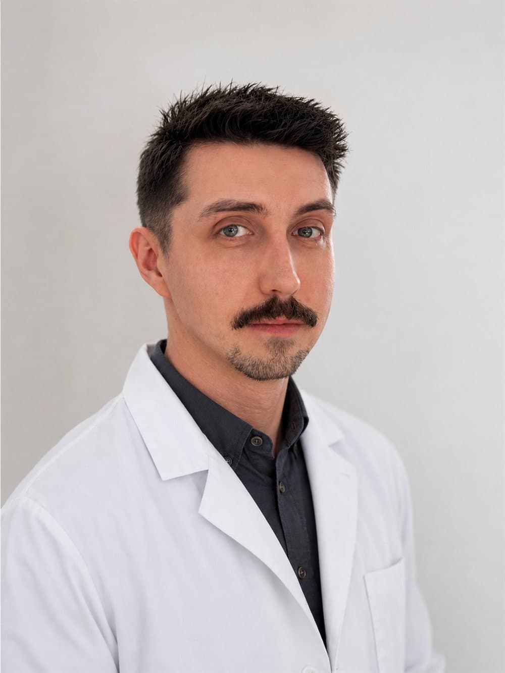 Portrait of Dr. Joseph Nightingale in a white coat